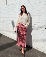 Long Bias Cut Pressed Coral Skirt