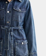 Worked Out Belted Denim Jacket