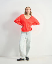Son Loose V-Neck LS Tee
