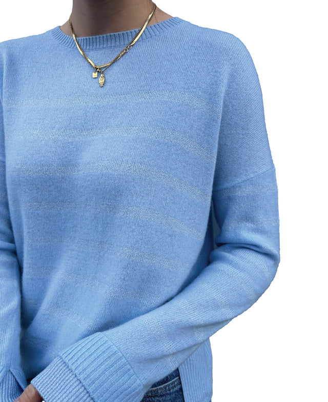 Metallic Stripe Blue Sweater