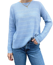 Metallic Stripe Blue Sweater