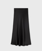 Long Bias Cut Black Skirt