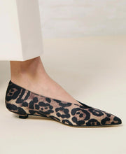 Claudia Leopard Satin Flat