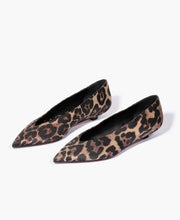 Claudia Leopard Satin Flat