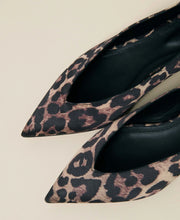 Claudia Leopard Satin Flat