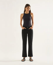 Elise Mid Rise Straight Black Jean