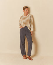 Box Cut Two Tone Stripes Knit