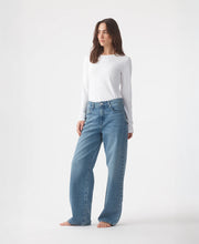 Olive Mid Rise Slouchy Marina Mid Blue Jean
