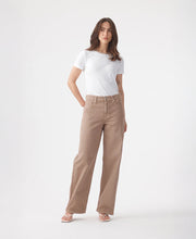 Olive Mid Rise Slouchy Mushroom Jean