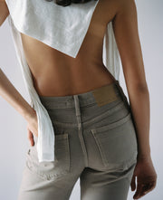 Effie Mid Rise Flare Mushroom Jean