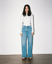 Olive Mid Rise Slouchy Marina Mid Blue Jean