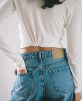 Olive Mid Rise Slouchy Marina Mid Blue Jean