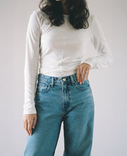 Olive Mid Rise Slouchy Marina Mid Blue Jean