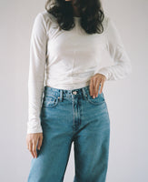 Olive Mid Rise Slouchy Marina Mid Blue Jean