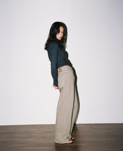 Olive Mid Rise Slouchy Mushroom Jean