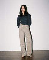 Olive Mid Rise Slouchy Mushroom Jean