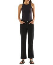 Elise Mid Rise Straight Black Jean
