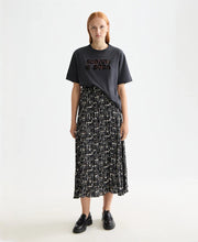 Crinkle Pleat Midi Skirt