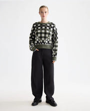 Fuzzy Jacquard Crew Pullover