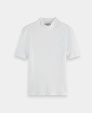 Mock Neck Ribbed T-Shirt