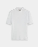 Mock Neck Ribbed T-Shirt