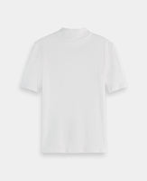 Mock Neck Ribbed T-Shirt