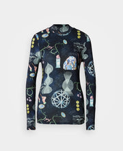 Printed Mock Neck LS Top