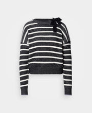 Stripe Tie Neck Pullover