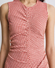 Structured Gingham Midi Dress