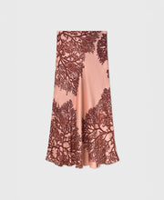Long Bias Cut Pressed Coral Skirt