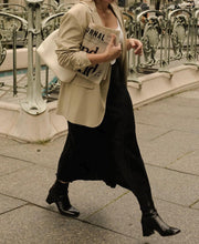 Long Bias Cut Black Skirt