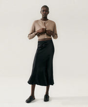 Long Bias Cut Black Skirt