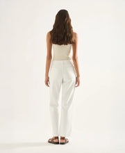 Elise Mid Rise Straight Snow White Jean