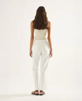 Elise Mid Rise Straight Snow White Jean