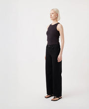 Mia Mid Rise Wide Leg Black Jean