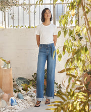 Mia Mid Rise Wide Leg Cuffed Liberty Jean