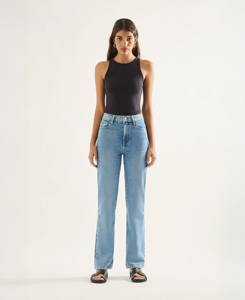 Zoe High Rise Straight Cadence Blue Jean