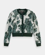 Jacquard Crew Neck Cardigan