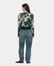 Jacquard Crew Neck Cardigan