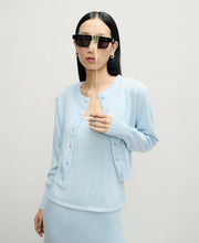 Wool Cropped Cornflower Cardigan