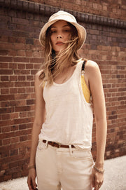 Zoe High Rise Straight Crop Ecru Jean