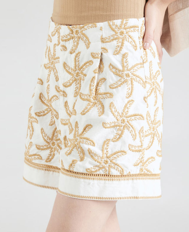 Starfish Embroidered Linen Shorts