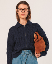 Cable Knit Zip Cardigan