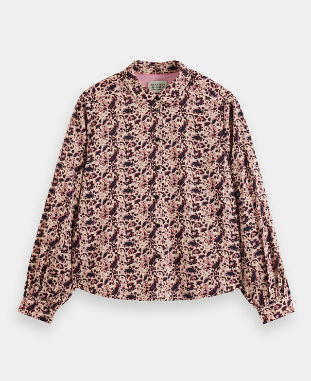 Printed Balloon Sleeve Shirt