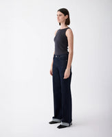Mia Mid Rise Wide Leg Cuffed Rinse Jean