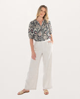 Fly Front Linen Pant