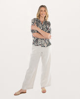 Fly Front Linen Pant