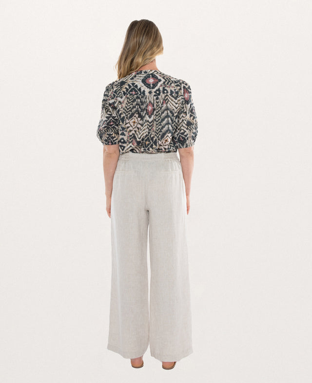 Fly Front Linen Pant