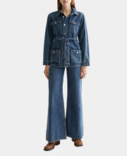 Worked Out Belted Denim Jacket