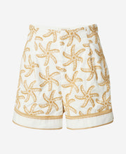 Starfish Embroidered Linen Shorts